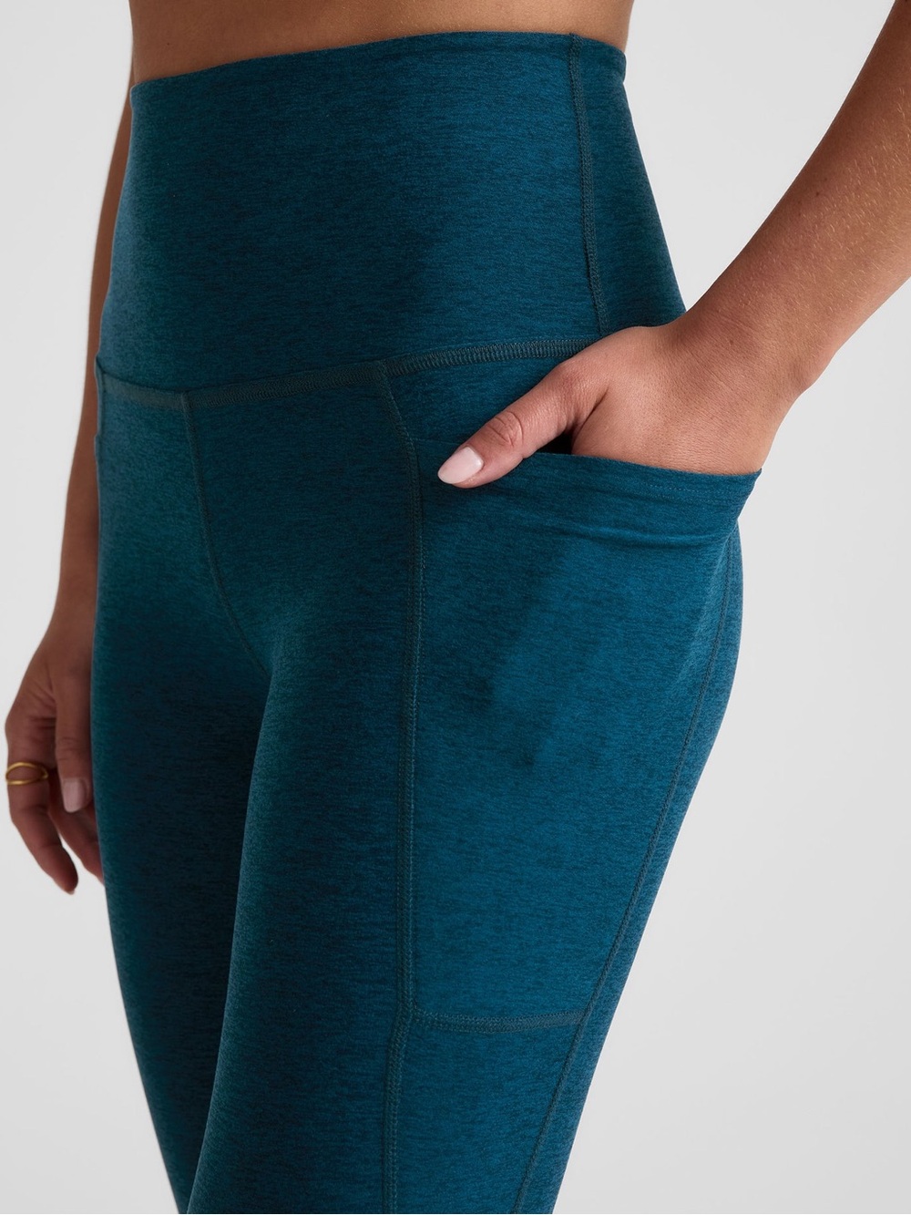 Beyond yoga Spacedye Out Of Pocket High Waisted Midi Legging Blue Gem Heather M - Picture 4 of 8